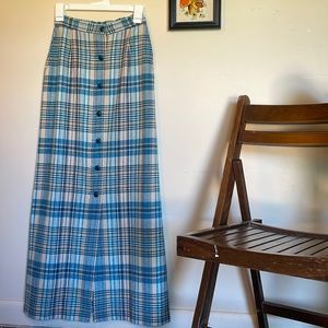 Vintage Young Pendleton plaid wool midi skirt